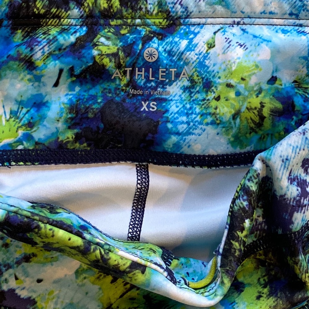Women’s Athleta Blue/Green Athletic Leggings, XS - Picture 5 of 6
